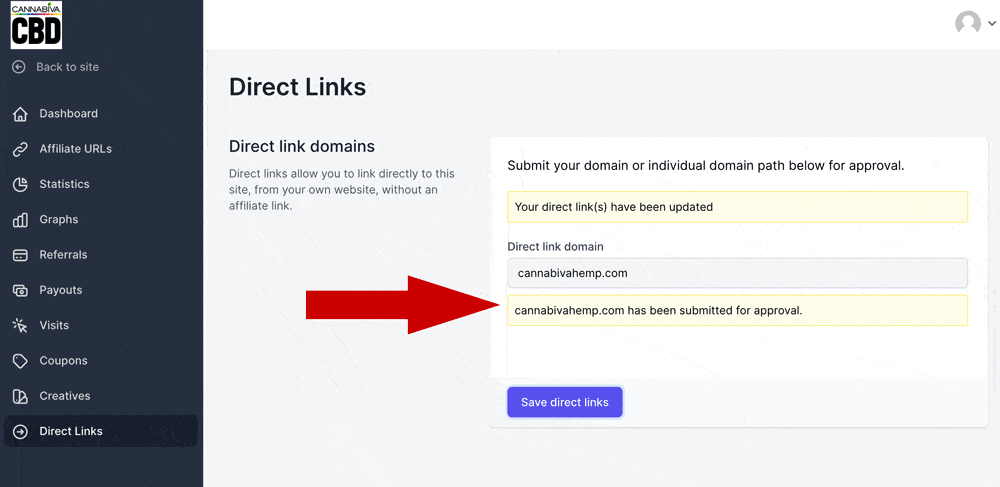 Affiliate Program - Direct Link - Pending Approval