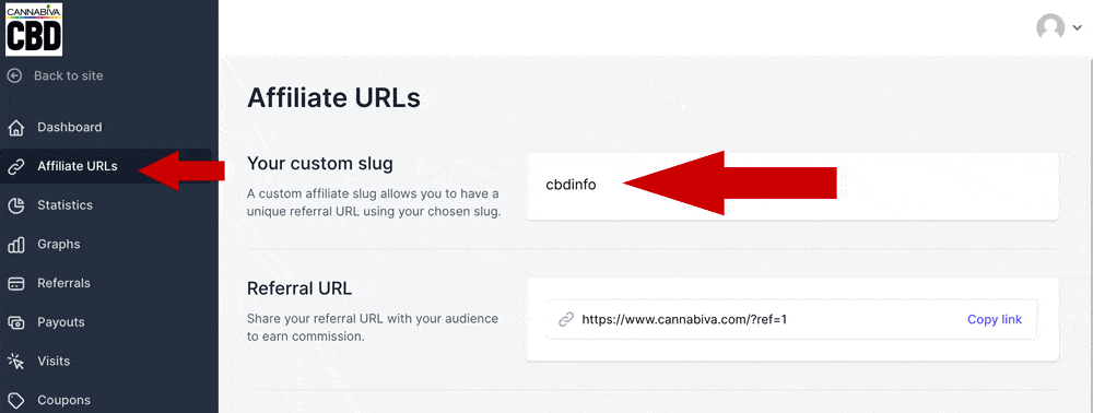 Affiliate Program - Slug View