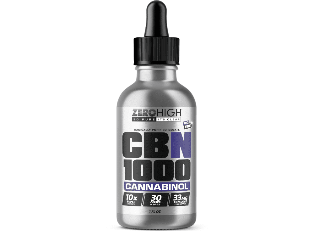 Zero High 1,000 mg CBN Isolate Oil Tincture is third-party lab-tested by ISO-accredited labs.