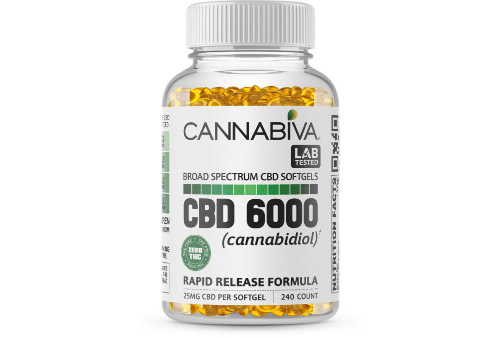 Cannabiva 6000 mg Broad Spectrum CBD Softgels are third-party lab-tested by ISO-accredited labs.