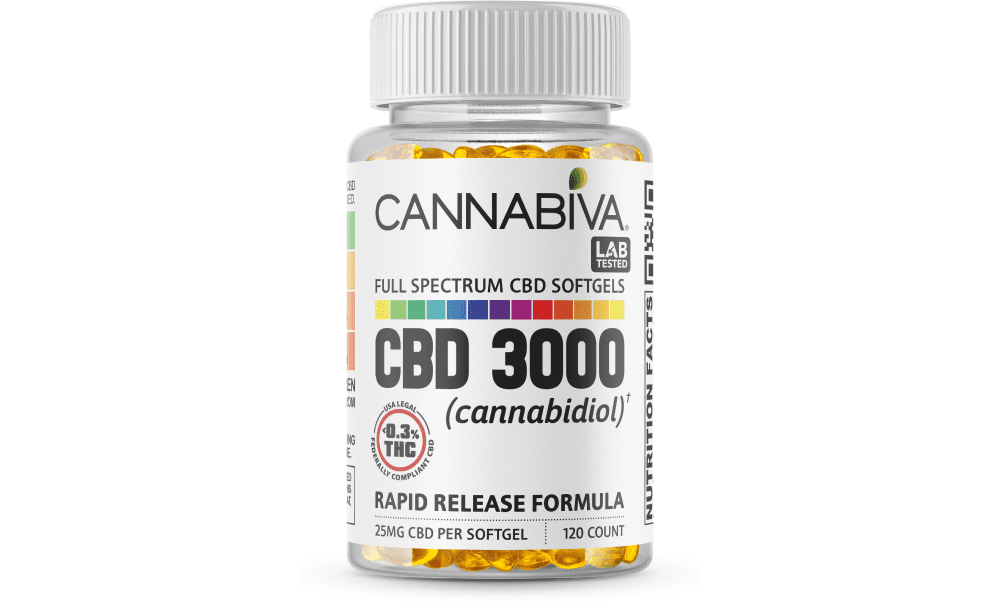 Cannabiva 3000 mg Full Spectrum CBD Softgels are third-party lab-tested by ISO-accredited labs.
