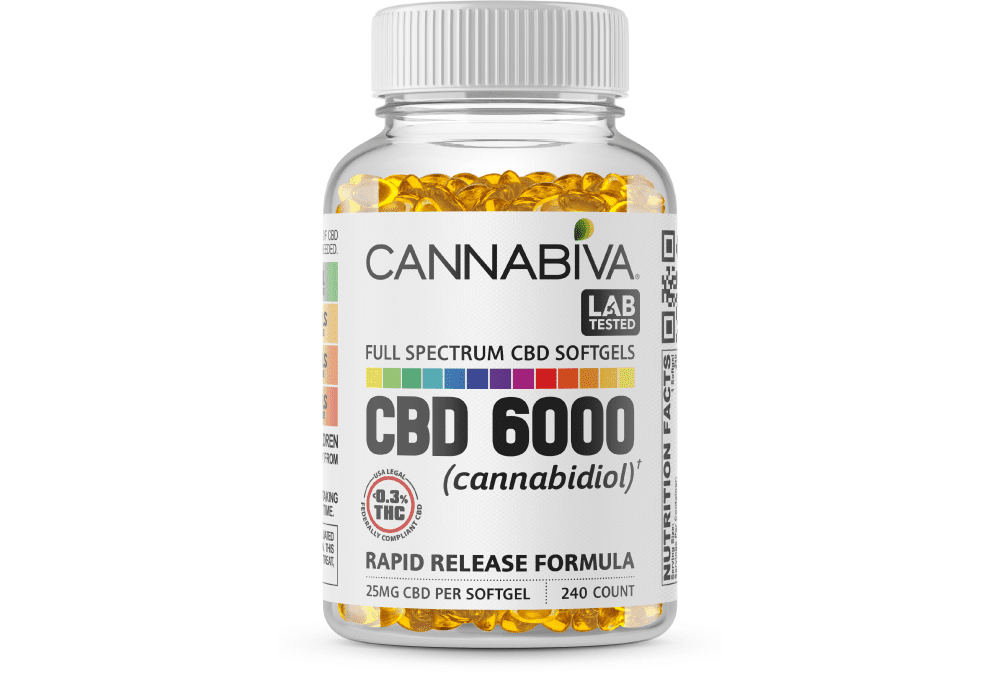 Cannabiva 6000 mg Full Spectrum CBD Softgels are third-party lab-tested by ISO-accredited labs.