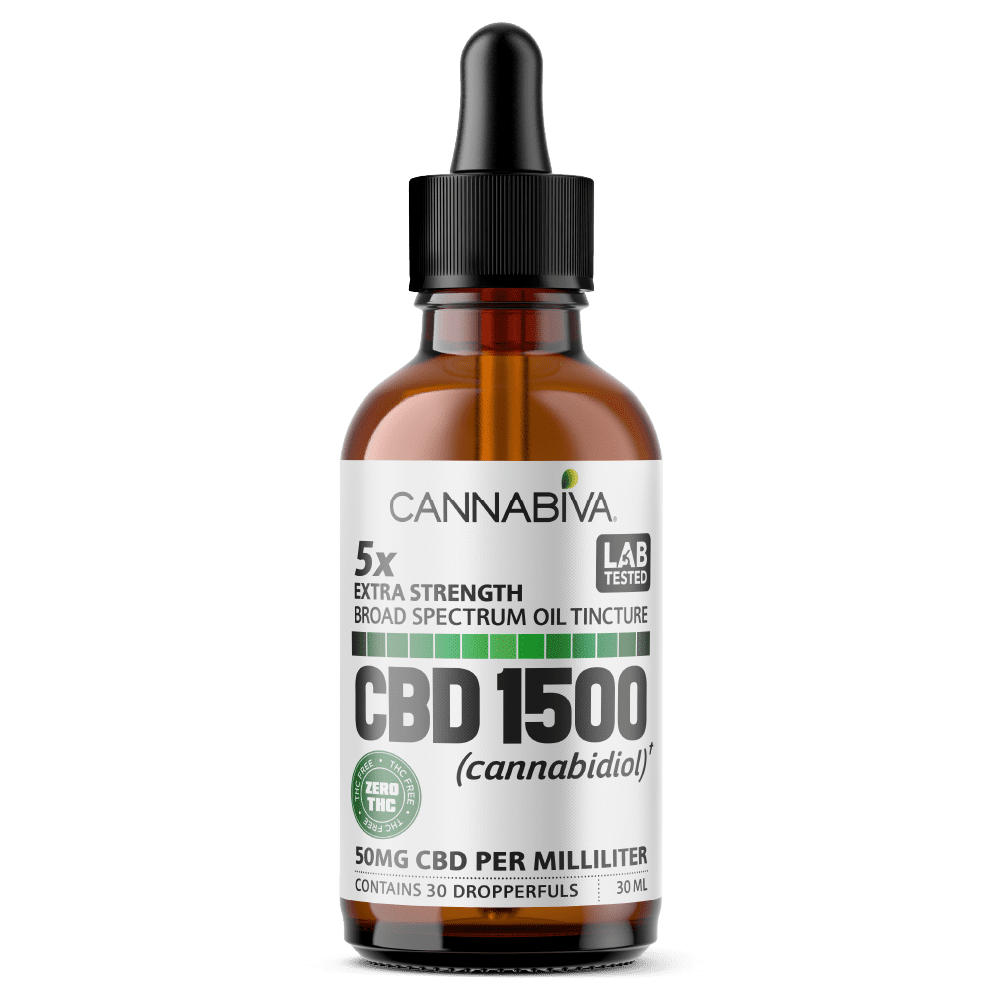 Cannabiva 1500MG Broad Spectrum CBD Oil Tincture - Extra Strength - Wholesale