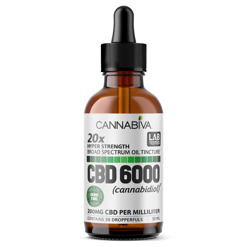 Cannabiva 6000MG Broad Spectrum CBD Oil Tincture - Hyper Strength - Wholesale