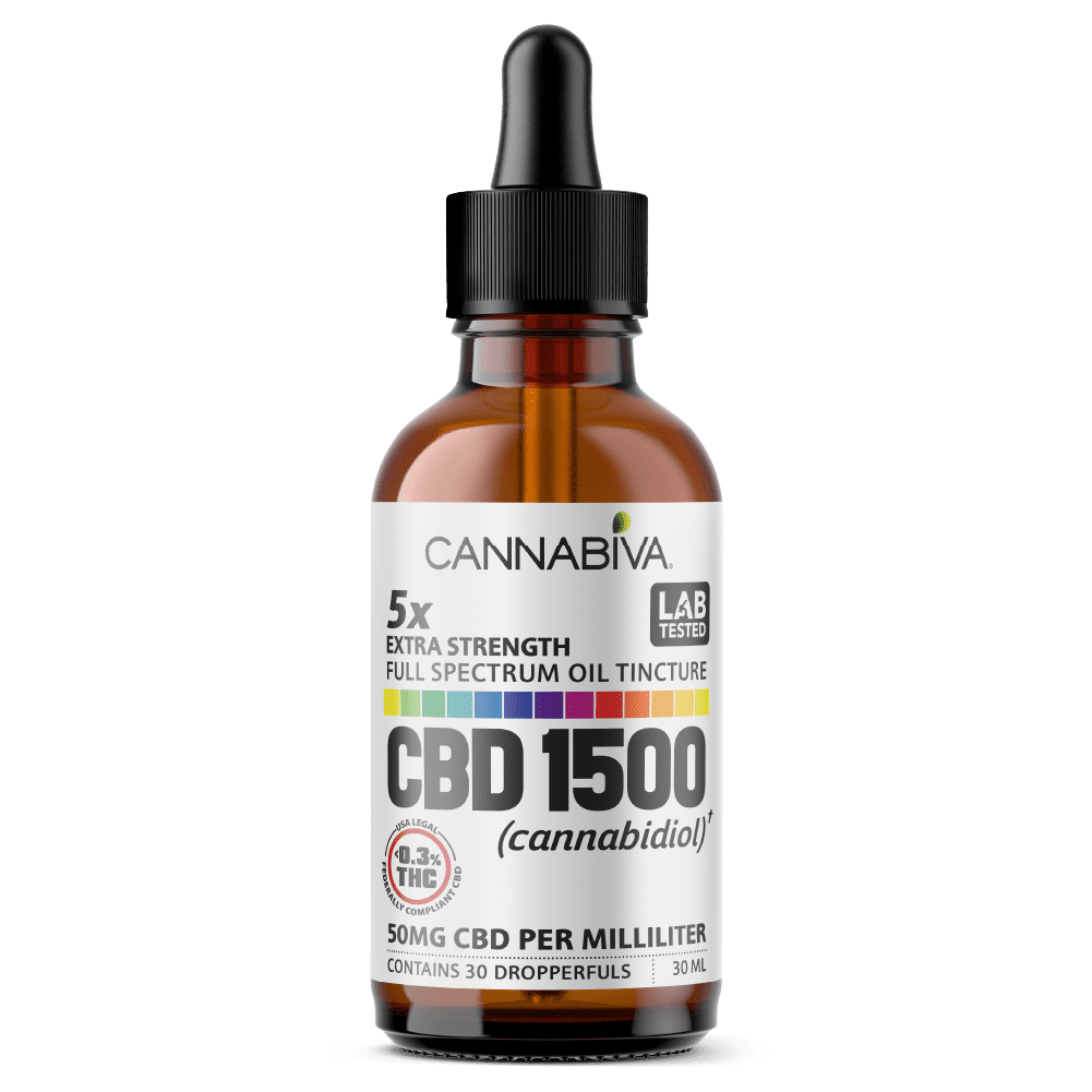 Cannabiva 1500MG Full Spectrum CBD Oil Tincture - Extra Strength - Wholesale