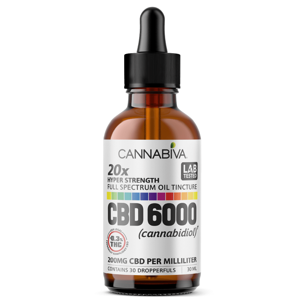 Cannabiva 6000MG Full Spectrum CBD Oil Tincture - Hyper Strength - Wholesale