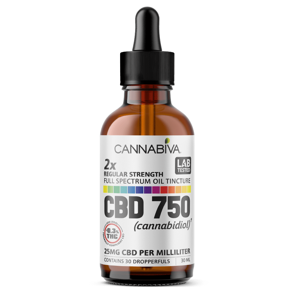 Cannabiva 750MG Full Spectrum CBD Oil Tincture - Regular Strength - Wholesale
