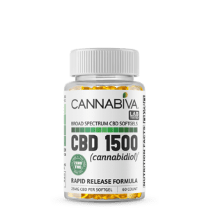 Cannabiva 1500MG Broad Spectrum CBD Oil Softgel Capsule Supplement Pill - Wholesale
