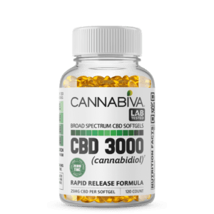 Cannabiva 3000MG Broad Spectrum CBD Oil Softgel Capsule Supplement Pill - Wholesale