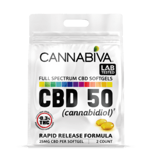 Cannabiva 50MG Full Spectrum CBD Oil Softgel Capsule Supplement Pill - Wholesale