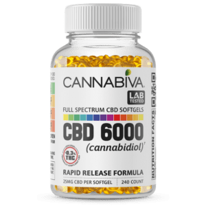 Cannabiva 6000MG Full Spectrum CBD Oil Softgel Capsule Supplement Pill - Wholesale