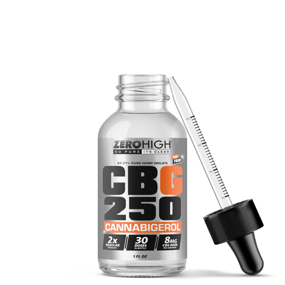 250MG CBG Oil Tincture - 2x Strength Cannabigerol Pure Isolate With No THC - With Dropper