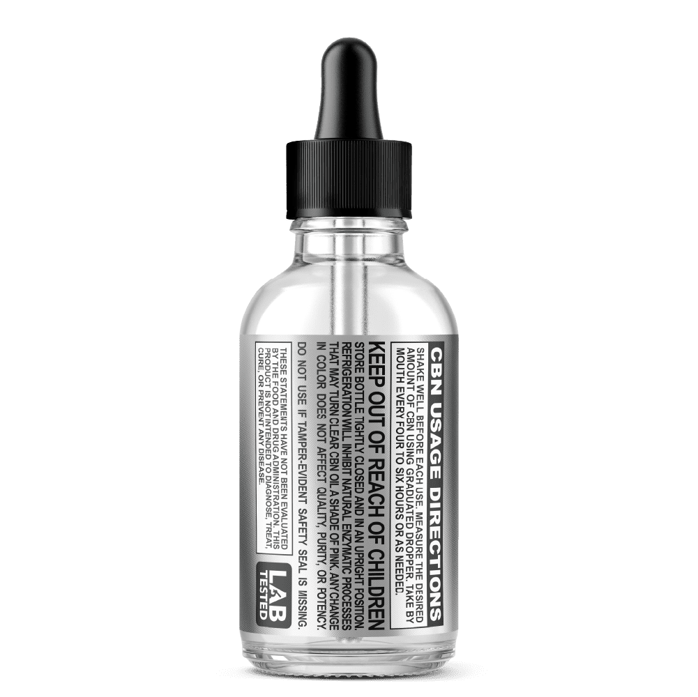 Zero High 1000MG Cannabinol CBN Oil Tincture - 10x Strength - Pure Isolate No THC - Usage, Dosage and Safety Label