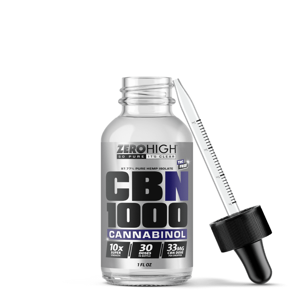 Zero High 1000MG Cannabinol CBN Oil Tincture - 10x Strength - Pure Isolate No THC - With Dropper