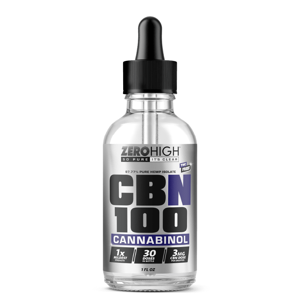 Zero High 100MG Cannabinol CBN Oil Tincture - Mild Strength - Pure Isolate No THC - Wholesale