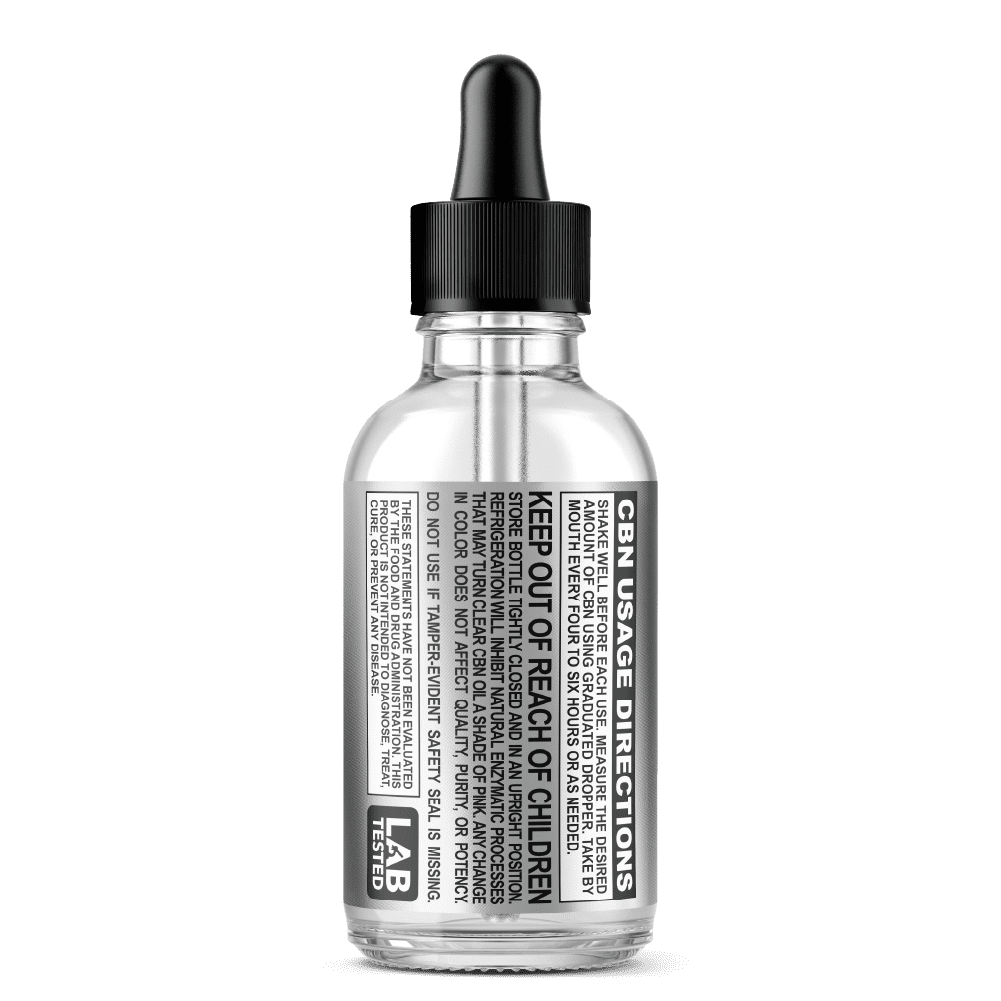 Zero High 2500MG Cannabinol CBN Oil Tincture - 25x Strength - Pure Isolate No THC - Usage, Dosage and Safety Label